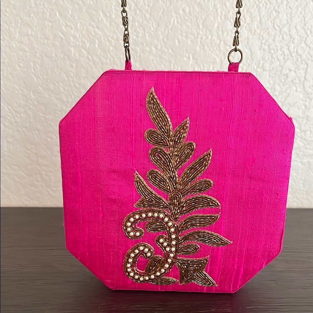 BIBA Elegant Pink Embroidered Women's Bag